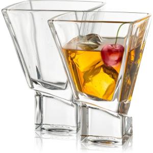 imageJoyJolt Carre Shot Glasses Square Heavy Base Shot Glass Set Of 4 18OunceMartini Glasses