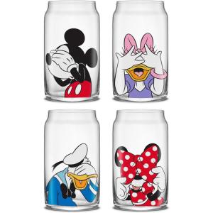 imageJoyJolt Harry Potter House Crests Glass Tumblers with Lids and Straws 16oz Glass Cups with Lids and Straws Can Shaped Drinking Glasses Set of 4 Hogwarts Cup Harry Potter MerchandiseDisney