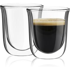 imageJoyJolt Javaah Double Walled Espresso Glasses Espresso Cups Set of 4  2Ounces2 Count Pack of 1