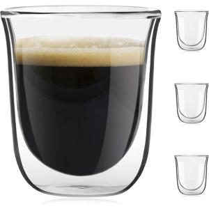 imageJoyJolt Javaah Double Walled Espresso Glasses Espresso Cups Set of 4  2Ounces4 Count Pack of 1