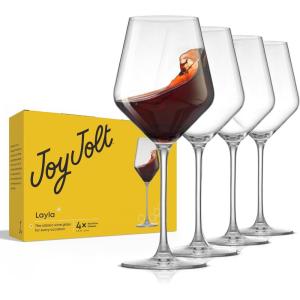 imageJoyJolt Layla White Wine Glasses Set of 4 Italian Glasses 135 oz Clear  Made in EuropeRed Wine Glasses