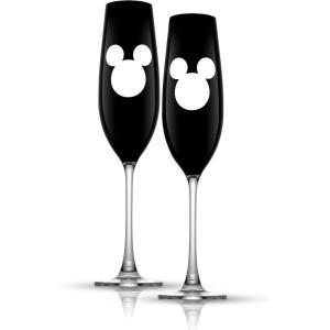 imageJoyJolt Luxury Mickey Mouse Champagne Flutes European Crystal Wine Glasses Set of 2 9oz Champagne Glasses Xmas Disney Gifts and Cups Black Wine GlassChampagne Flutes
