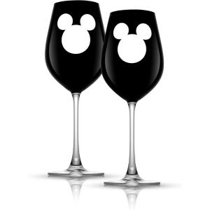 imageJoyJolt Luxury Mickey Mouse Champagne Flutes European Crystal Wine Glasses Set of 2 9oz Champagne Glasses Xmas Disney Gifts and Cups Black Wine GlassRed Wine Glasses