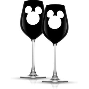 imageJoyJolt Luxury Mickey Mouse Champagne Flutes European Crystal Wine Glasses Set of 2 9oz Champagne Glasses Xmas Disney Gifts and Cups Black Wine GlassWhite Wine Glasses