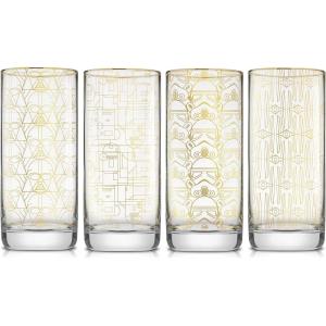 imageJoyJolt Star Wars Glassware Deco Highball Glasses Set of 4 135oz Star Wars Glasses Highball Glass Tumbler with Darth Vader in a Retro Crystal Glass Cup Tall Drinking Water Glasses For KitchenHighball Glasses