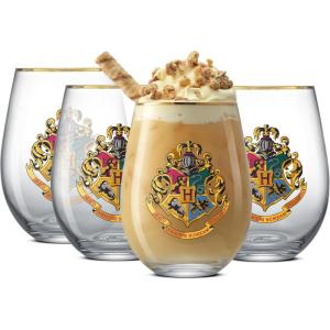imageJoyJolt Stemless Wine Glasses Set of 4  19 oz Clear Glass Tumblers for Red ampamp White Wine Cocktails Dishwasher Safe Perfect for Home Bar GiftsHarry Potter