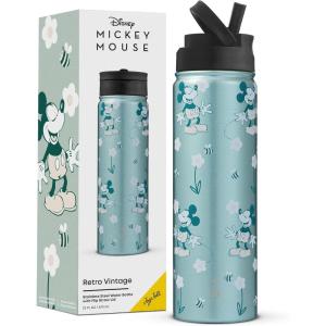 imageJoyJolt Triple Insulated Water Bottle with Straw Lid AND Flip Lid 32oz Large Water Bottle 12 Hour HotCold Vacuum Insulated Stainless Steel Bottle BPAFree Leakproof Water Bottles  Thermos BottleFlowers