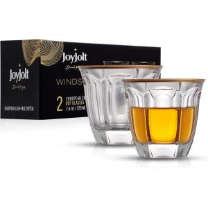 imageJoyJolt Windsor Gold Rim White Wine Glasses Crystal Wine Glasses Set of 2 6 oz Wine Glasses Stemmed Wine Glass Set Fancy Wine Glass made in Europe Modern Wine Glasses Wine Glasses for White WineWhiskey Glasses