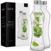 imageJoyJolt Glass Water Bottles  2pc Set 32 oz1 Liter Clear Glass with Stainless Steel Lids Leakproof Ideal for Juicing or Iced Tea