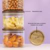 imageJoyJolt Holden 14oz Stackable Glass Storage Containers with Lids and Wooden Tray Small Airtight Food Canister Set of 3 with Acacia Wood Lids Round Clear Stacking Pantry and Kitchen Containers