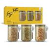 imageJoyJolt Holden 32oz Stackable Glass Storage Containers with Lids and Scoops Airtight Food Canister Set of 3 wAcacia Wood Lids Round Stacking Pantry and Kitchen Containers wScoop  Sage Green