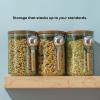 imageJoyJolt Holden 32oz Stackable Glass Storage Containers with Lids and Scoops Airtight Food Canister Set of 3 wAcacia Wood Lids Round Stacking Pantry and Kitchen Containers wScoop  Sage Green