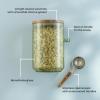 imageJoyJolt Holden 32oz Stackable Glass Storage Containers with Lids and Scoops Airtight Food Canister Set of 3 wAcacia Wood Lids Round Stacking Pantry and Kitchen Containers wScoop  Sage Green