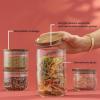 imageJoyJolt Holden 7Piece Stackable Glass Storage Containers with Lids Airtight Food Canister Set with Acacia Wood Lids Round Stacking Pantry and Kitchen Containers for Pasta Flour Sugar Coffee