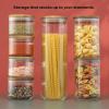 imageJoyJolt Holden 7Piece Stackable Glass Storage Containers with Lids Airtight Food Canister Set with Acacia Wood Lids Round Stacking Pantry and Kitchen Containers for Pasta Flour Sugar Coffee