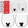 imageJoyJolt Disney Mickey Mouse Icon Stemless Wine Glass Set of 2 Drinking Glasses 12 oz Tumbler Glass Cups Colored Glassware Disney Gifts Disney Cups Disney Collectibles for AdultsDOF Glasses