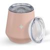 imageJoyJolt TriInsulated Wine Tumbler with Lid Pack 12 oz Tumbler Slider and Straw Lids Vacuum Double Walled Stainless Steel Stemless Wine Glass Copper Lined for Very Cold Drinks Travel and CampingBlush Pink