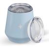 imageJoyJolt TriInsulated Wine Tumbler with Lid Pack 12 oz Tumbler Slider and Straw Lids Vacuum Double Walled Stainless Steel Stemless Wine Glass Copper Lined for Very Cold Drinks Travel and CampingCloud Blue