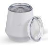 imageJoyJolt TriInsulated Wine Tumbler with Lid Pack 12 oz Tumbler Slider and Straw Lids Vacuum Double Walled Stainless Steel Stemless Wine Glass Copper Lined for Very Cold Drinks Travel and CampingMatte White