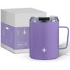 imageJoyJolt Triple Insulated Tumbler with Handle 12 oz Tumbler Cup with Lid Vacuum Sealed Copper Lined Double Wall Stainless Steel Tumblers Travel Mug with Lid Coffee Tumbler Smoothie Cup Tea MugLilac Purple