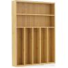 imageJoyJolt Bamboo Drawer Organizer 7Compartment Silverware Organizer Cutlery and Utensil Organizer Drawer Organizers for Garage Kitchen and Bathroom Organizer Drawers for Kitchen UtensilsBambooBamboo