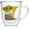 imageJoyJolt Mandalorian Mystic Grogu 135oz Coffee Mug Double Wall Mug Set of 2 Large Espresso Cups Cappuccino or Latte Cup Mandalorian Star Wars Mugs Glass Coffee Cup Insulated Coffee Mug