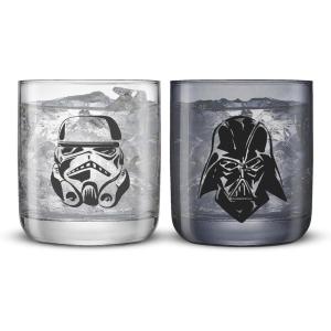 imageJoyJolt Star Wars Dark Side Monochrome Short Drinking Glasses 10oz Glass Tumbler Cup Set ft Darth Vader and Stormtrooper Star Wars Kitchen Glasses Set of 2 Star Wars Gifts for Men Women and AdultsStar Wars
