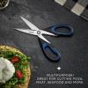 imageJoyJolt Kitchen Shears Heavy Duty Scissors TWO With Scissor Sheaths All Purpose Utility Scissors Herb Scissors Vegetable Scissors Meat Scissors Chicken Shears Stainless Steel Dishwasher SafeBlueBlack  GreenBlack