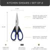 imageJoyJolt Kitchen Shears Heavy Duty Scissors TWO With Scissor Sheaths All Purpose Utility Scissors Herb Scissors Vegetable Scissors Meat Scissors Chicken Shears Stainless Steel Dishwasher SafeBlueBlack  GreenBlack
