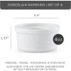 imageJoyJolt Small Ramekins 4 oz Oven Safe Bowls White Embossed Porcelain Ceramic Ramekin Set of 4 Creme Brulee Ramekins Souffle Cups Custard Cups Charcuterie Bowls Sauce Cups Gratin Ramiken