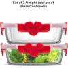 imageJoyJolt Disney Mickey ampamp Minnie Glass Food Storage Containers with Lids 2x Airtight Borosilicate Glass Storage Containers with Lids for Kitchen Reusable Lunch Meal Prep Container Disney Gifts  Red