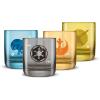 imageJoyJolt Star Wars Galactic Icons Short Drinking Glasses Set of 4 10oz Glass Tumbler Cup Set Kitchen Glasses Set Colored Collectible Glassware Star Wars GiftsClear