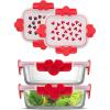 imageJoyJolt Disney Mickey ampamp Minnie Glass Food Storage Containers with Lids 2x Airtight Borosilicate Glass Storage Containers with Lids for Kitchen Reusable Lunch Meal Prep Container Disney Gifts  Red