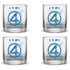 imageJoyJolt Marvel The Fantastic Four First Steps Blueprint Short Drinking Glasses 10oz Superhero Glass Cups Set of 4 Glass Tumbler Set Drink Gifts for Marvel Lovers