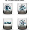 imageJoyJolt DC Comics Batman Gotham City Noir Short Drinking Glasses Set of 4 10oz Glass Tumbler Cup Set Superhero Drinking Cups Collectible Novelty Glassware Fathers Day Batman Gifts