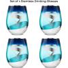 imageJoyJolt DC Superman A Symbol of Hope Stemless Drinking Glasses Glass Cups Set of 4 19oz Teardrop Glass Tumblers Adult Superman Gifts
