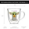 imageJoyJolt Watching The Drama Unfold Grogu 135oz Coffee Mug Double Wall Mug Set of 2 Large Espresso Cups Cappuccino or Latte Cup Mandalorian Star Wars Mugs Glass Coffee Cup Insulated Coffee Mug