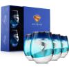 imageJoyJolt DC Superman A Symbol of Hope Stemless Drinking Glasses Glass Cups Set of 4 19oz Teardrop Glass Tumblers Adult Superman Gifts