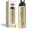 imageJoyJolt Disney MonoMouse Stainless Steel Water Bottle with Flip Straw Lid 22 oz Vacuum Insulated Water Bottle BPAFree Tumbler ft Minnie amp Mickey Mouse  Gold