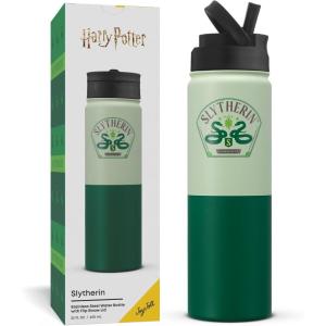 imageJoyJolt Harry Potter Slytherin Stainless Steel Water Bottle with Flip Straw Lid 22 oz Vacuum Insulated Water Bottle Green Reusable BPAFree Travel Tumbler Harry Potter Gifts for Women Men Him Her